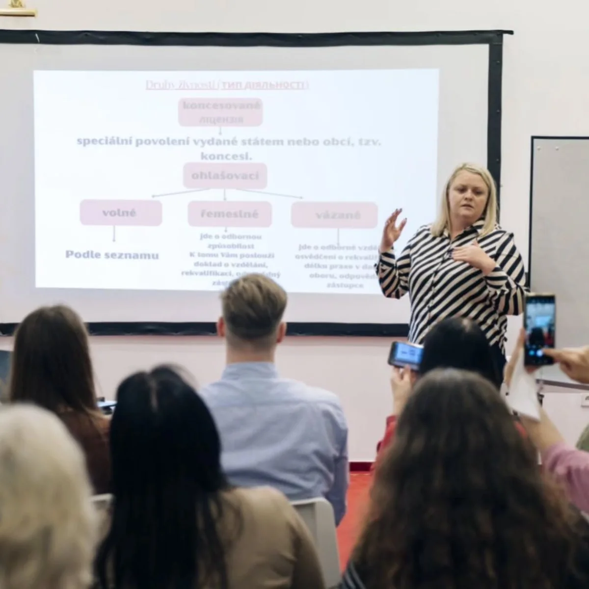 Оксана виступає на семінарі про OSVČ у Чехії